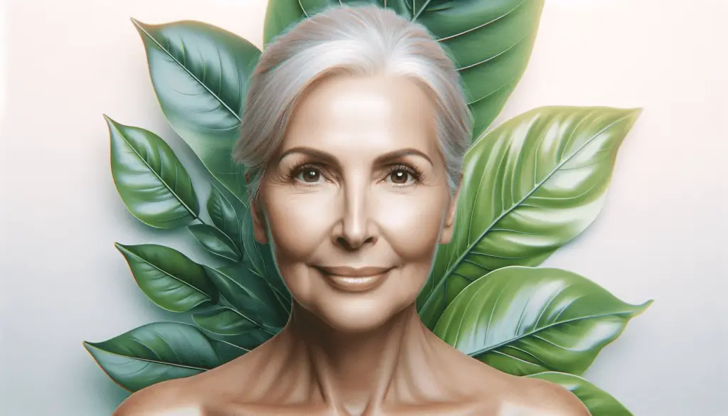 Informative image of a 70-year-old lady looking at the camera in a setting designed to evoke calm and serenity, suitable for a health and wellness website.
